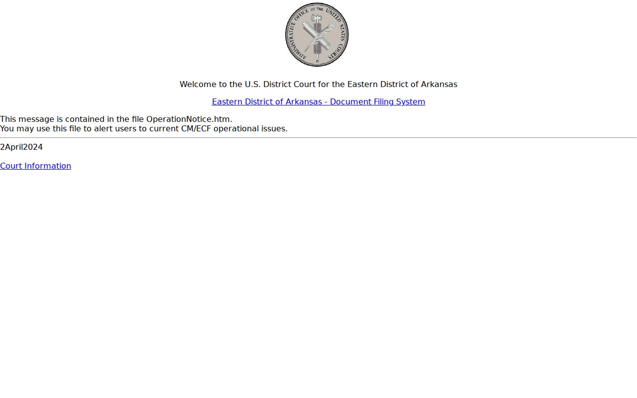 Cherokee Village court records compared with federal CM ECF