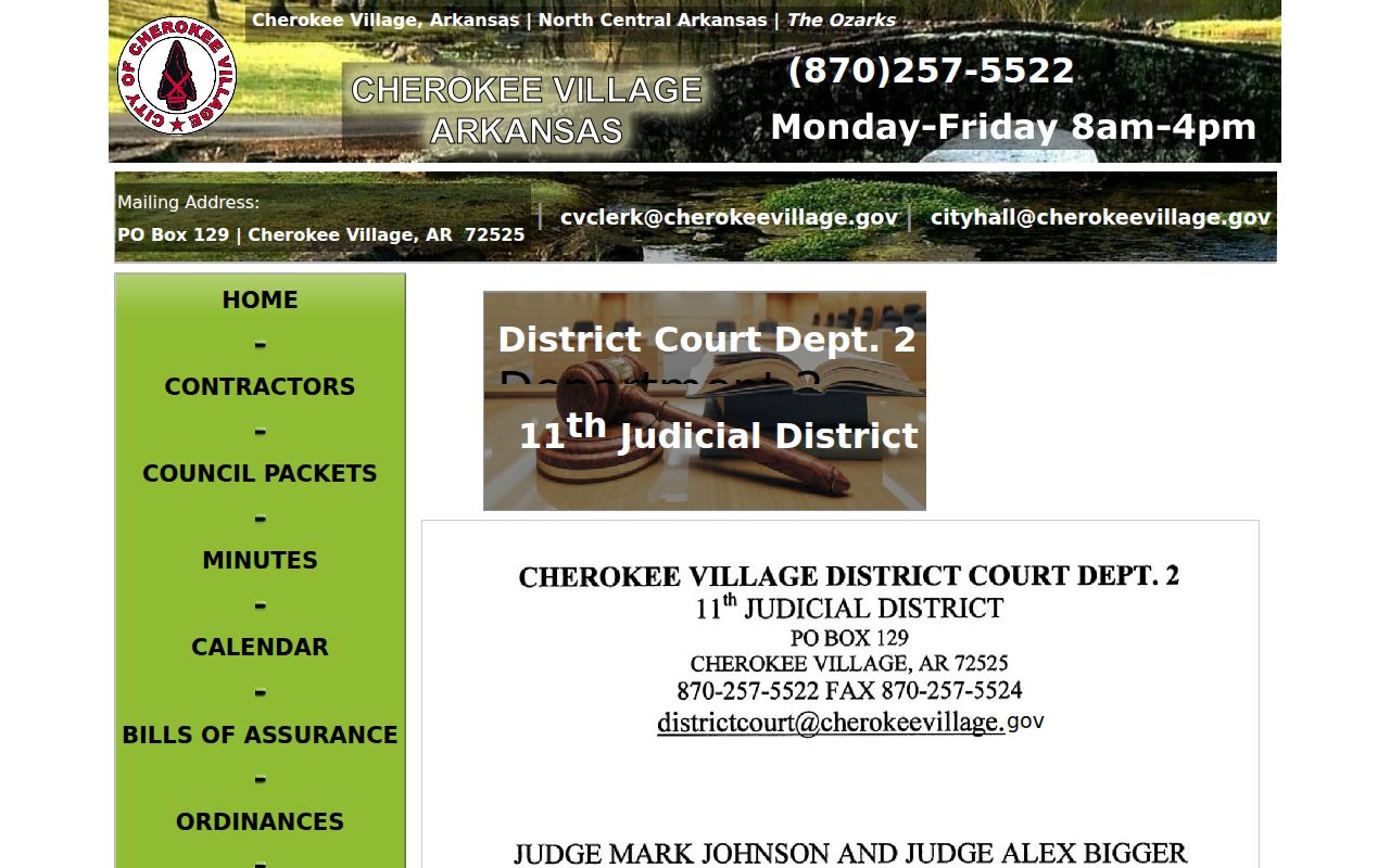 Sharp County civil docket court department source