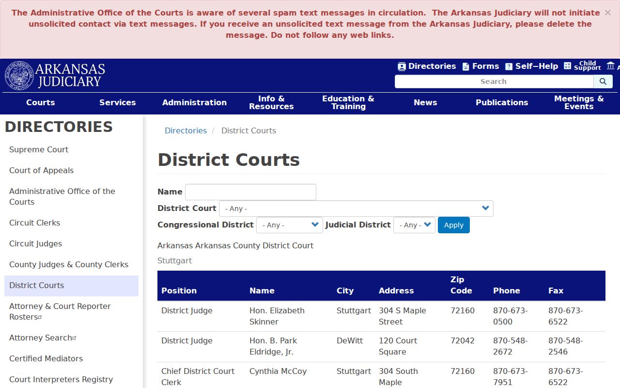 Hardy court records official District Court directory