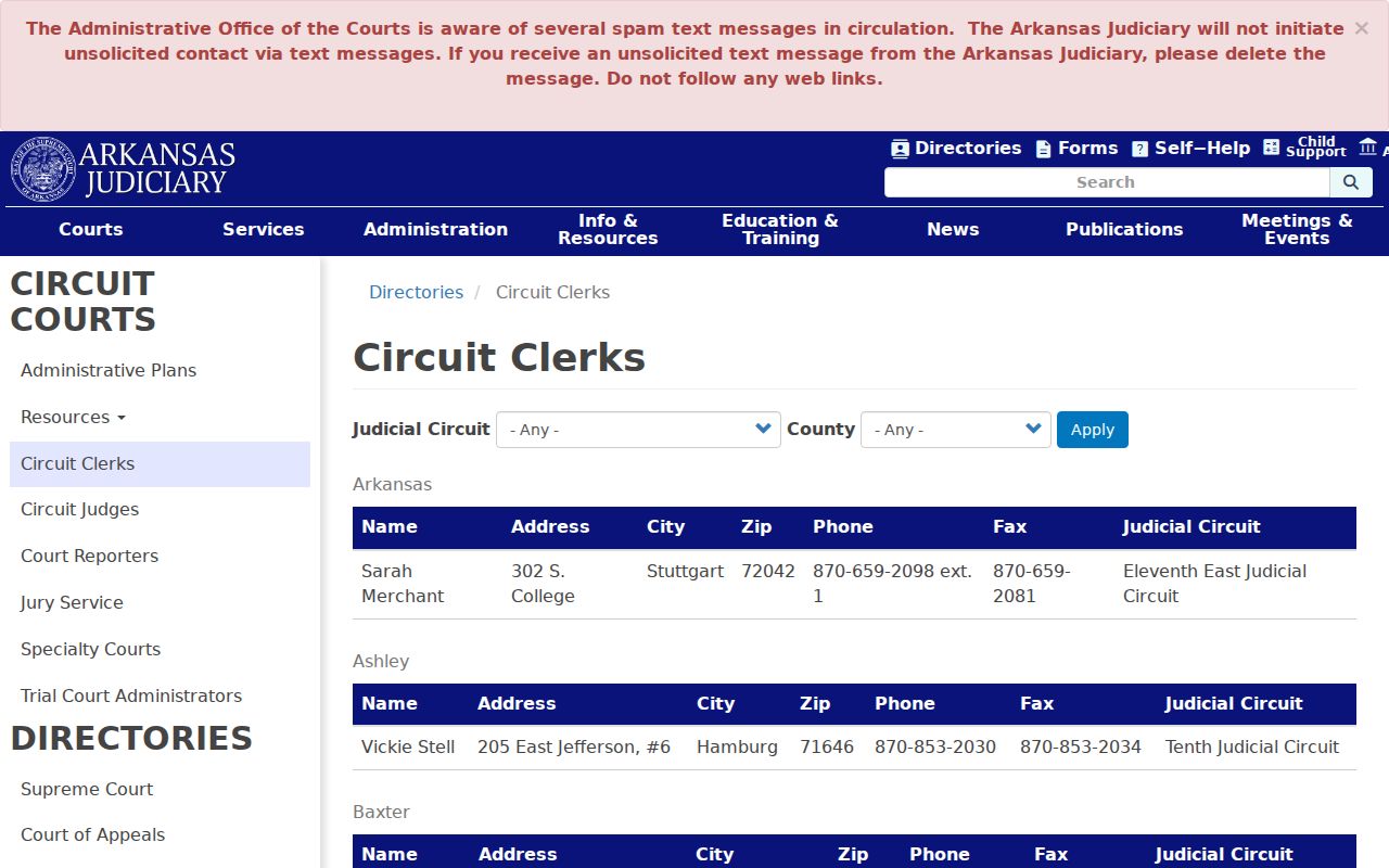Highland court records Circuit Clerk directory