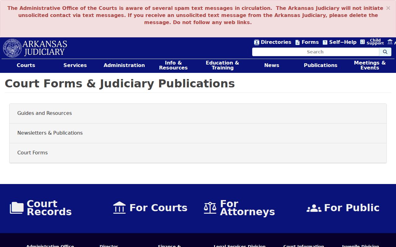 Highland court records official Arkansas forms
