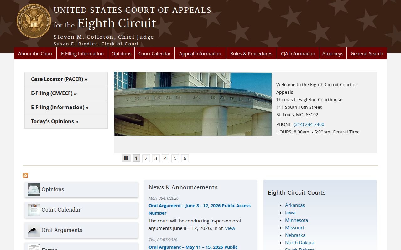 Highland court records compared with Eighth Circuit federal records
