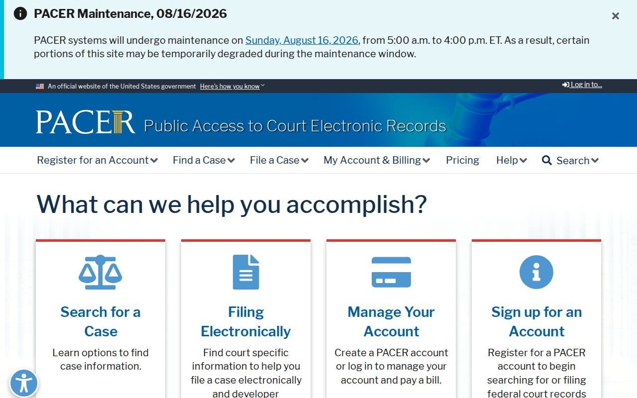 Federal PACER source distinguished from Sharp County traffic court records
